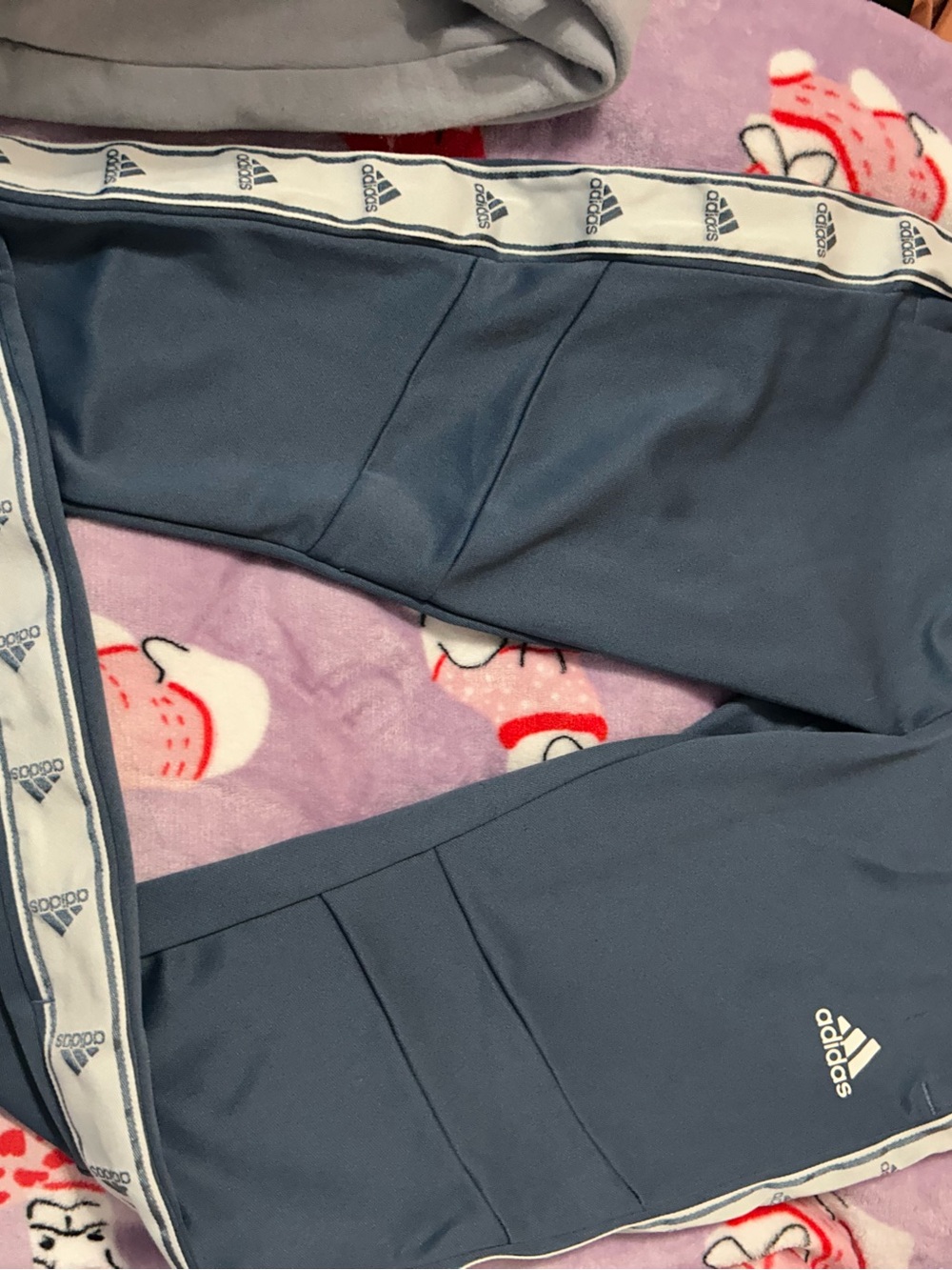 adidas Navy Blue Jogger Pants with White Logo Tape